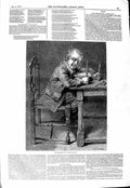 Original Old Antique Print 1847 Hunt Fine Art Christmas Pie Little Boy Dinner