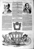 Original Old Antique Print 1847 Speakers State Coach Hind Standard Hatherton