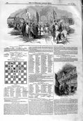 Original Old Antique Print 1847 Preston Fleetwood West Riding Junction Railway