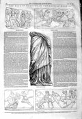 Original Old Antique Print 1847 Budrum Marbles British Museum Altar Frieze 19th