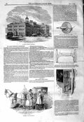 Old Antique Print 1847 Mary'S Hospital Paddington Cab Carriage Rod Tube 19th