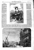 Old Antique Print 1847 Royal Palace Pausilipo Neapolitan Peasants Spring 19th