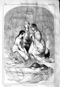 Original Old Antique Print 1847 National Fast Dead Body Religion 19th