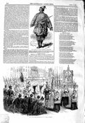 Original Old Antique Print 1847 Malay Native Borneo Corpus Christi Madrid Spain