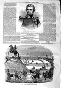 Old Antique Print 1847 Ludwig King Bavaria Easter St. Petersburg Statue 19th