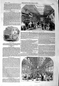 Old Antique Print 1847 Porchester Castle Birkenhead Market British Museum 19th