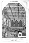 Original Old Antique Print 1847 Interior House Lords London Bar Architecture