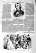 Old Antique Print 1847 Poulett Scrope M.P. Hunchback St. James'S Theatre 19th
