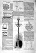 Old Antique Print 1847 Candelabrum House Lords Watch Lord Stuart Railway 19th
