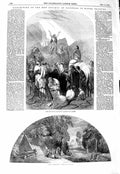 Original Old Antique Print 1847 Summer Garden Scene John Baptist Preaching 19th