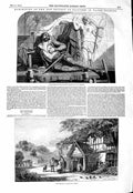 Original Old Antique Print 1847 Scene Death Jean Goujon Wehnert Family Home