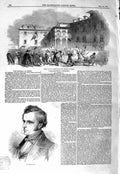 Original Old Antique Print 1847 Portrait Roebuck M.P. Prisoners Limoeiro Lisbon