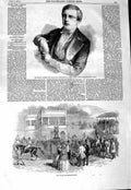 Original Old Antique Print 1847 Duke Constantine Russia Ascot Horse Races Stand