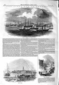 Old Antique Print 1847 Civil War Portugal Ships Junta Oporto Fort Julian 19th