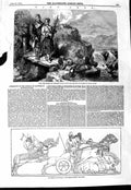 Old Antique Print 1847 Nimrod Sculptures British Museum Blind Piper Art 19th