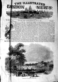 Original Old Antique Print 1847 Pleasure Boats Serpentine River Trees Bridge