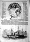 Original Old Antique Print 1847 United States Steam Ship Washington Head July