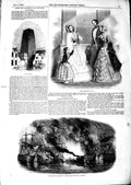 Original Old Antique Print 1847 Siege Gibraltar Surrey Gardens Oxford Castle