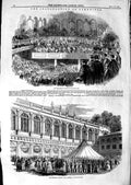 Old Antique Print 1847 Installation Cambridge Cloisters Neville'S-Court 19th