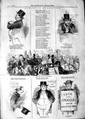 Old Antique Print 1847 Humours Election Comedy Voters Hustings Canvaser 19th