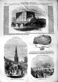 Old Antique Print 1847 Norwich Castle Cathedral Willis Burgh Chain Mail 19th