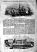 Old Antique Print 1847 Charles Napier Ships Pymouth Rowe Queen Frascati 19th