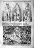 Old Antique Print 1847 Oberon Titania Statue Earl Clarendon Hampden Lord 19th