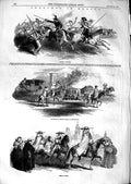 Original Old Antique Print 1847 Mexico Guerillas Priests Tesmalaucan Tr 19th