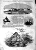 Original Old Antique Print 1847 Roadstead Scilly Ailsa Craig Carnarvon Castle