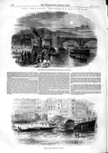 Old Antique Print 1847 Cricket Steam-Boat Explosion London River Thames 19th