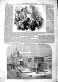 Old Antique Print 1847 Pope Pius Italy Procession Scene Blessing People 19th
