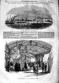 Original Old Antique Print 1847 Queen Royal Yachts Fleetwood Harbour Saloon