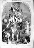 Original Old Antique Print 1847 William Harvey Drawing Autumn Agriculture Fruit