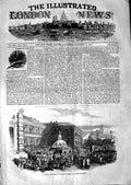 Original Old Antique Print 1847 Political Demonstration Florence Palais Pitti
