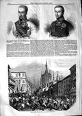 Original Old Antique Print 1847 Ferdinand Emperor Austria King Sardinia Milan