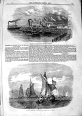 Old Antique Print 1847 Smith Cape Good Hope Shrimping Bligh Boat Thames 19th