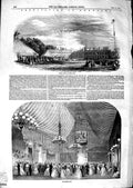 Original Old Antique Print 1847 Rustic Sports Lawn Knowsley Grand Ball Dancing