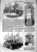 Original Old Antique Print 1847 Prince Albert Ship Portsmouth Poet Crabbe Font
