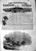Original Old Antique Print 1847 Russian Courier Horses Cart 19th