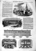 Original Old Antique Print 1847 Swinshead Railway Carriage Lincolnshire Train