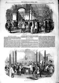Original Old Antique Print 1847 Merchants Walk Royal Exchange Lombard Victorian