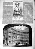 Old Antique Print 1847 Lyceum Theatre Madame Vestris Marton Pride Market 19th