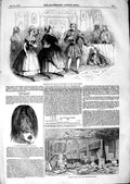 Old Antique Print 1847 Walsall Church Gas Lyceum Theatre Dragoon Helmet 19th