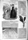 Old Antique Print 1847 Gutta Percha Plant Aurora Borealis Paris Fashion 19th