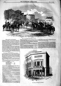 Old Antique Print 1847 Post Office Nottingham Queen Hounds Salt Hunting 19th