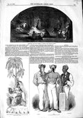 Original Old Antique Print 1847 Damaged Islanders Sydney Astley'S Theatre 19th
