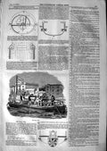 Original Old Antique Print 1847 Mill Simpson'S Submerged Propeller Switzerland