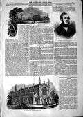 Old Antique Print 1847 Amiens Station Paris Railway Adair Church Kentish 19th
