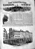Original Old Antique Print 1847 War Switzerland Federal Troops Fribour Victorian