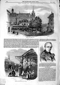 Original Old Antique Print 1847 War Switzerland Fribourg Grande Place Victorian